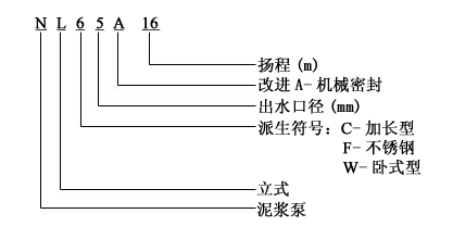 NL系列污水泥漿泵型号意義